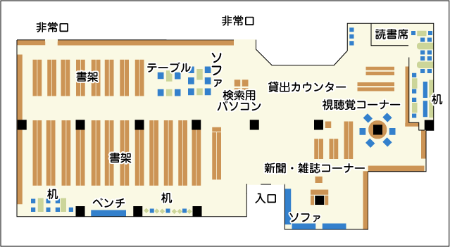 駅前図書館館内図